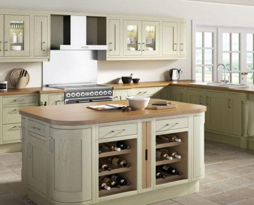 Wood Framed Painted Sheraton Traditional Kitchen