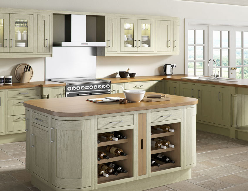 Wood Framed Painted Sheraton Traditional Kitchen